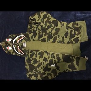 Green full zip hoodie Bape